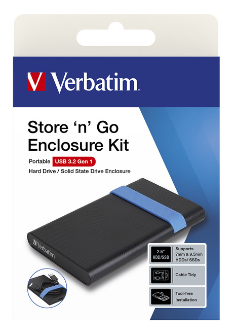 VERBATIM<br/>kit boitier ext.2,5pouces.usb 3,2 gen 1.