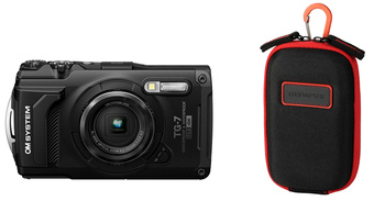 OM SYSTEM<br/>TG7 NOIR + ETUI RIGIDE CSCH107