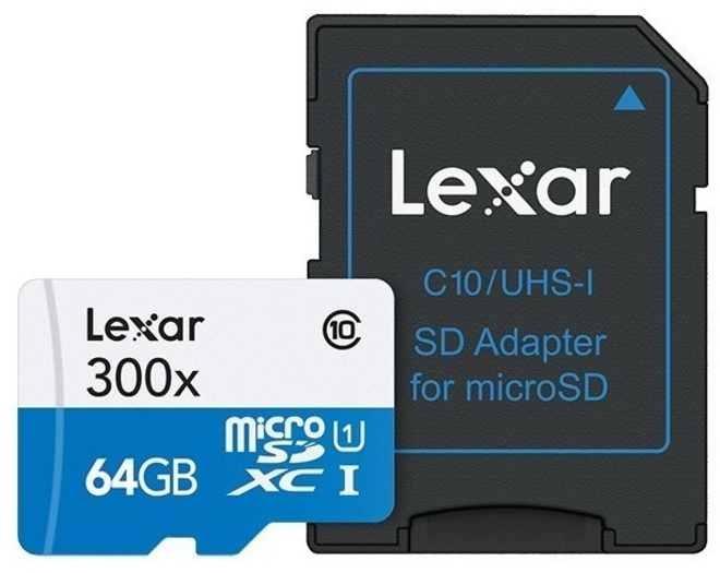 LEXAR<br/>MICRO SDHC 64 GB 300 X UHS1 CL10