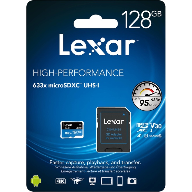 LEXAR<br/>MICRO SDHC 128GB 633X UHS1 U1 CL10