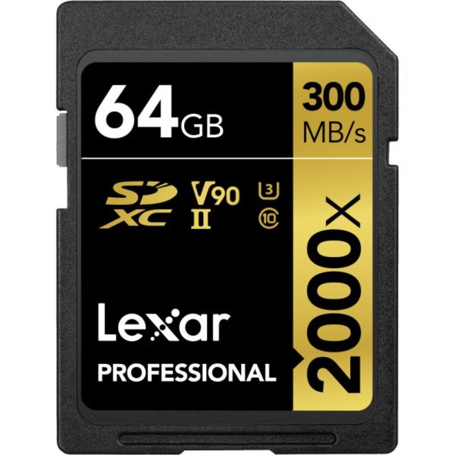 LEXAR<br/>SDXC PRO GOLD UHS-II 2000X 64GB V90