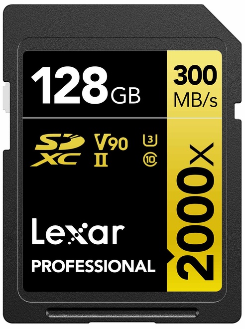 LEXAR<br/>SDXC 128GB 2000X PRO UHS-II U3 CLASS 10