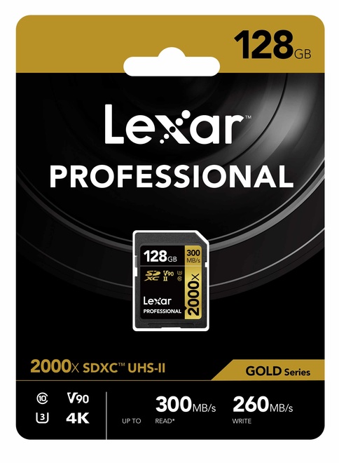 LEXAR<br/>SDXC PRO GOLD UHS-II 2000X 128GB V90