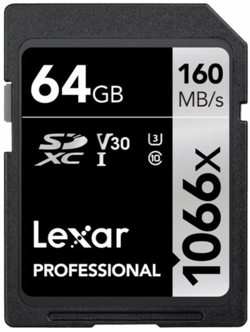 LEXAR<br/>SDXC PRO SILVER UHS-I 1066X 64GB V30