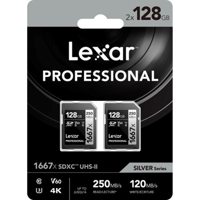 LEXAR<br/>BIPACK SD PRO SILVER UHS-II 128GB V60