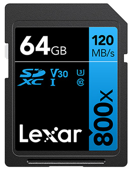 LEXAR<br/>SDHC 800X PRO BLUE SERIES 64GB UHS-1 V30