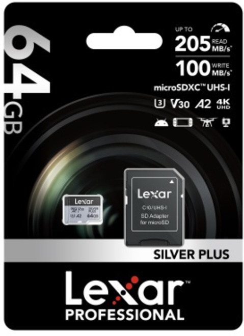 LEXAR<br/>MICROSDXC SILVER PLUS UHS-1 64G V30