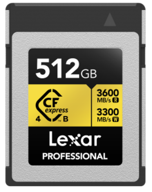 LEXAR<br/>CFEXPRESS PRO TYPE B GOLD 4.0 512GB