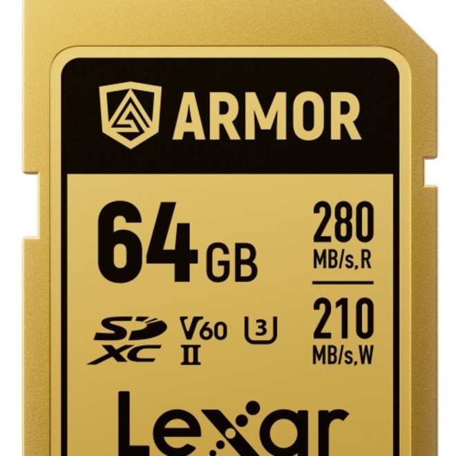 LEXAR<br/>SDXC PRO GOLD ARMOR UHS-II 64GB V60