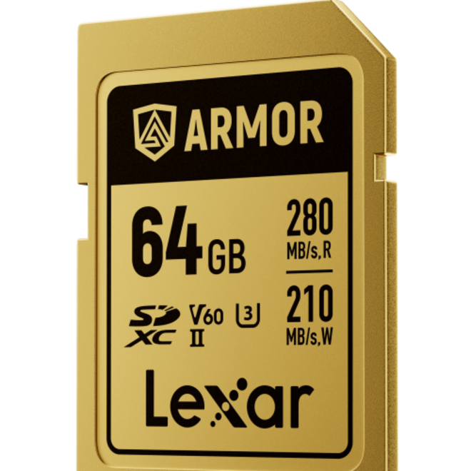 LEXAR<br/>SDXC PRO GOLD ARMOR UHS-II 64GB V60