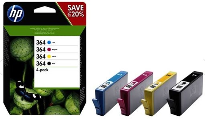 HEWLETT PACKARD<br/>pack de 4 cartouches noir/couleurs hp364