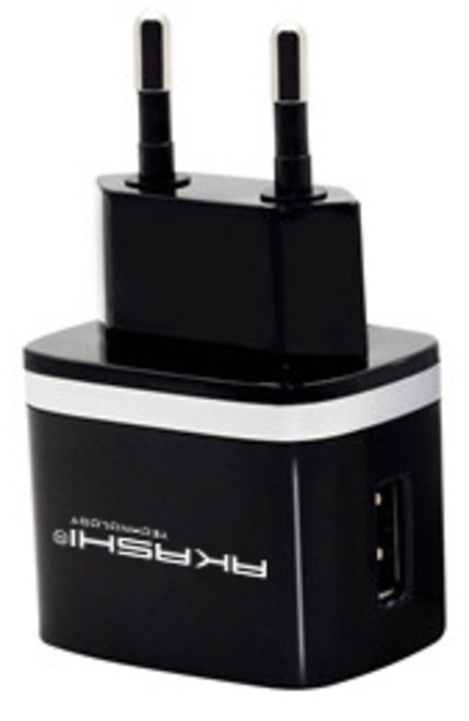 AKASHI C/SECTEUR NOIR USB 1A (VRAC)