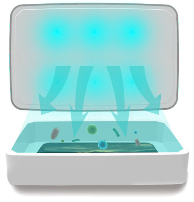 AKASHI desinfection/objet+charg/s/fil qi 10w