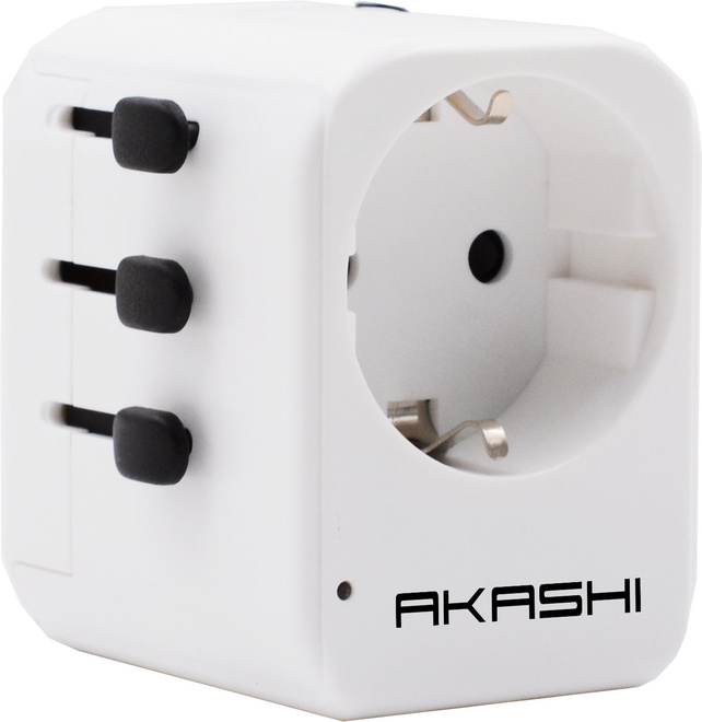 AKASHI c/secteur universel monde 2usb 2a4 blanc