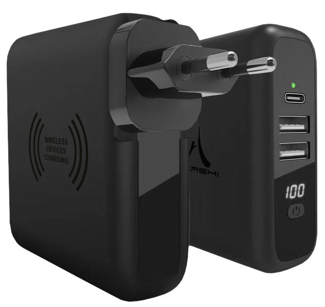 AKASHI char/voyage 3en1 s/f + 2usb 1 usb-c