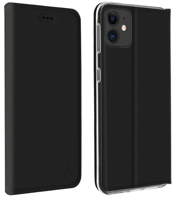 AKASHI etui simili noir stand cb p/iph 11/xr