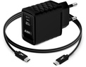 AKASHI<br/>C/SECT 20W 3A USB-C+USB CAB1M USB-C NR