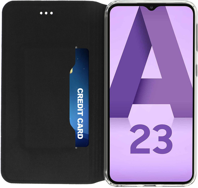 AKASHI<br/>ETUI FOLIO NOIR STAND CB P/GALAXY A23 5G