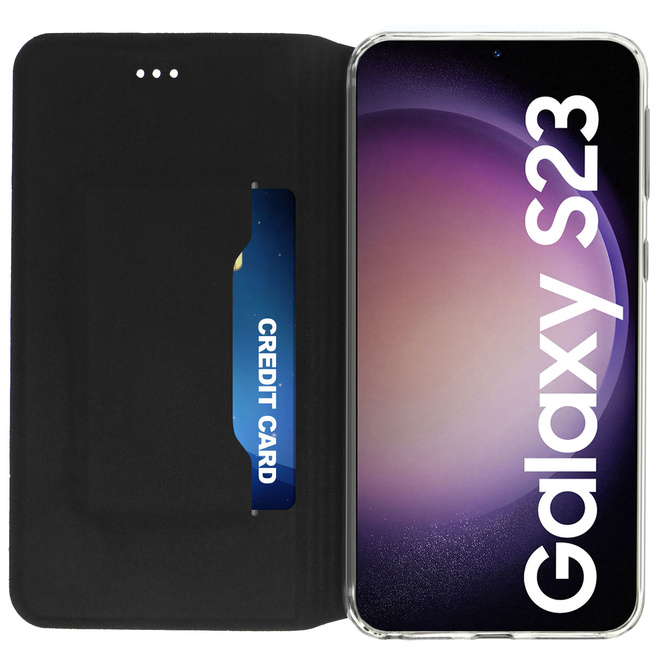 AKASHI<br/>etui folio noir stand cb p/galaxy s23