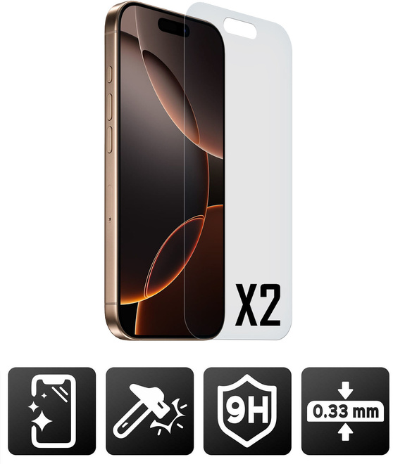 AKASHI<br/>2 VERRES TREMPES P/IPH 16 PRO MAX
