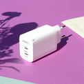 AKASHI<br/>c/sect 45w GaN double usb-c blanc