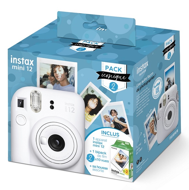 FUJI INSTAX MINI 12 BLANC PACK ICONIQUE