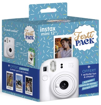 FUJI<br/>INSTAX MINI 12 BLANC FESTI PACK