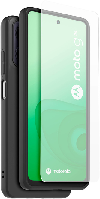 CASR<br/>coque noire+prot ecran moto e14/g04s/g24