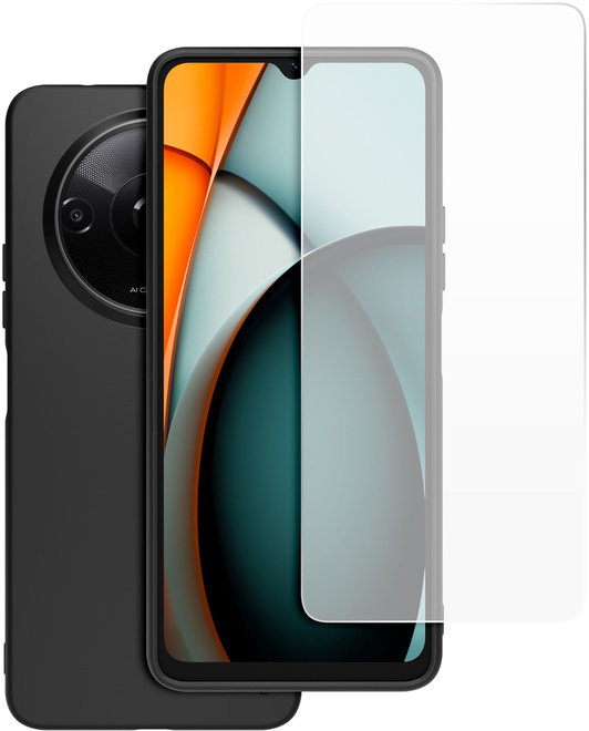 XIAOMI<br/>coque noir tpu + verre trempe redmi 14c