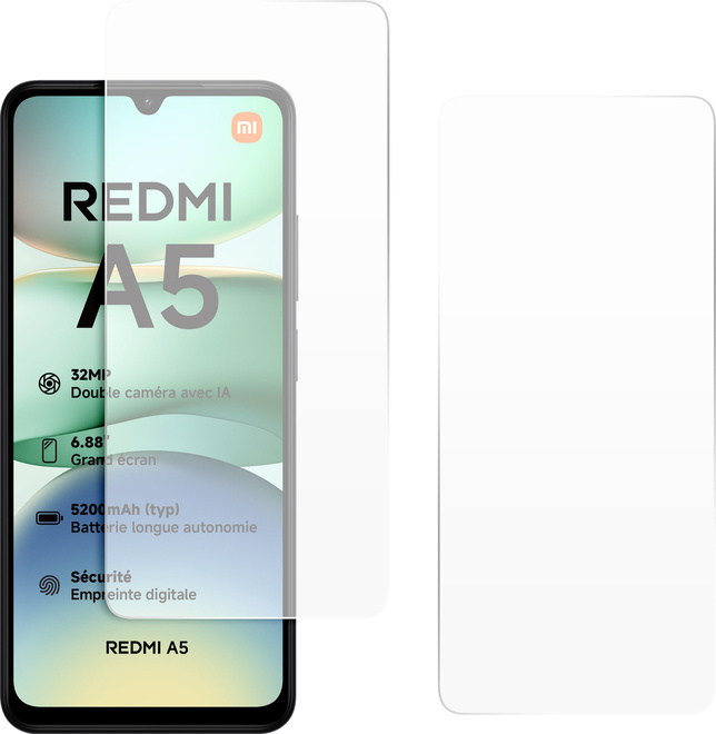 XIAOMI<br/>coque noir tpu + verre trempe redmi a5