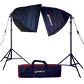 STARBLITZ STUDIO<br/>Kit eclair 2x60W+sac+pieds+boite lum