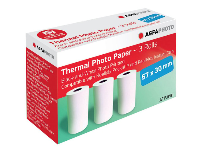AGFA<br/>3 ROULEAUX PAPIER BLANC POUR REALIKIDS