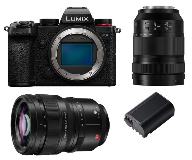 PANASONIC<br/>LUMIX S5 + 24-105 + 50/1.8 + BATTERIE