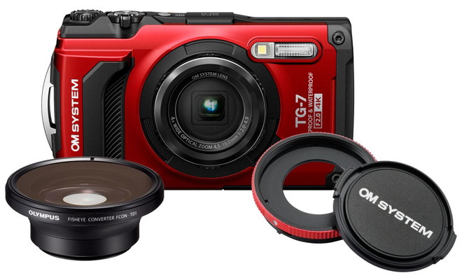 OM SYSTEM<br/>TG7 ROUGE + CLA-T01 + FCON-T01