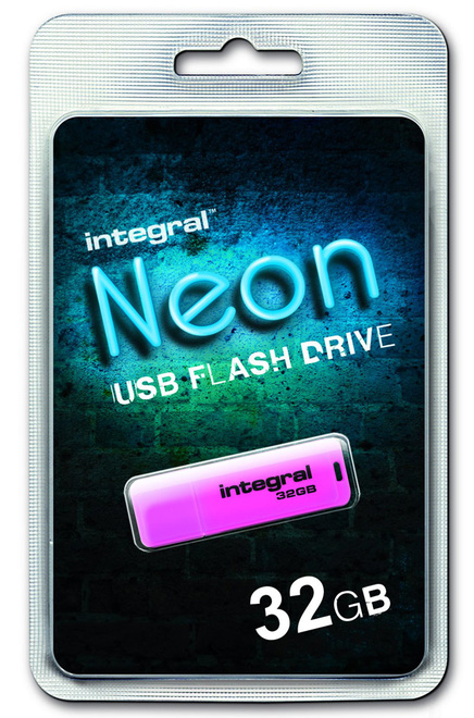 INTEGRAL<br/>cle usb fluo rose 32go.