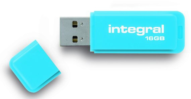 INTEGRAL<br/>cle usb fluo bleu 16go.