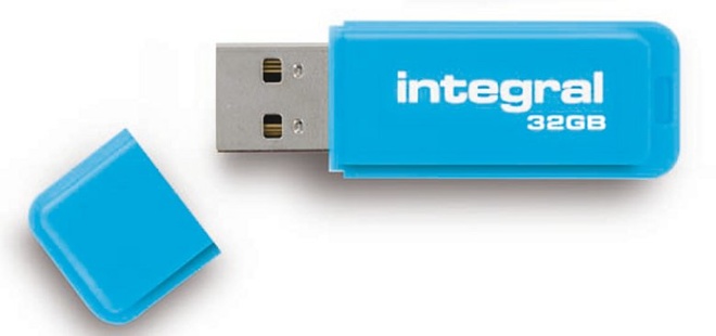 INTEGRAL<br/>cle usb fluo bleu 32go.