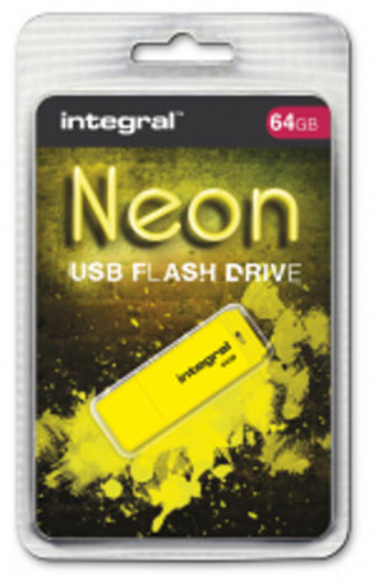 INTEGRAL<br/>cle usb 2.0 64 Go jaune.