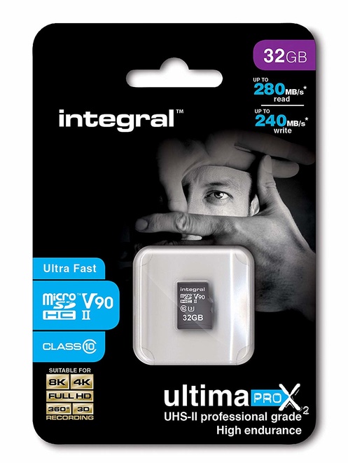 INTEGRAL<br/>MICROSDHC 32GB V90 8K 280/240MB