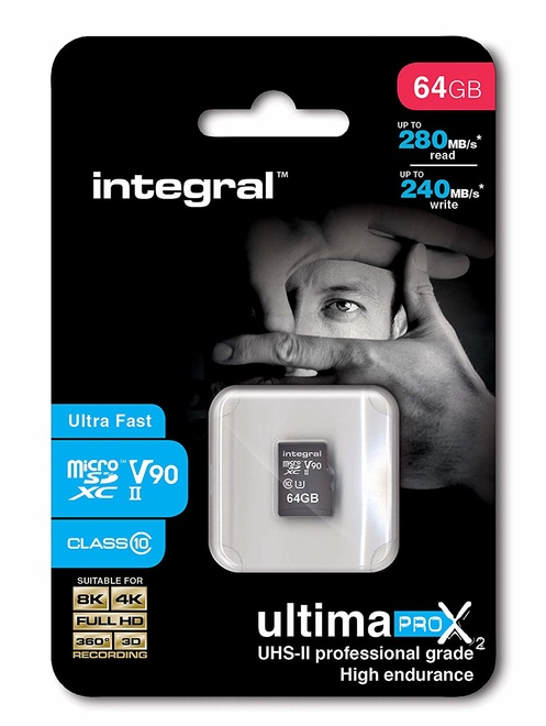INTEGRAL<br/>MICROSDXC 64GB V90 8K 280/240MB