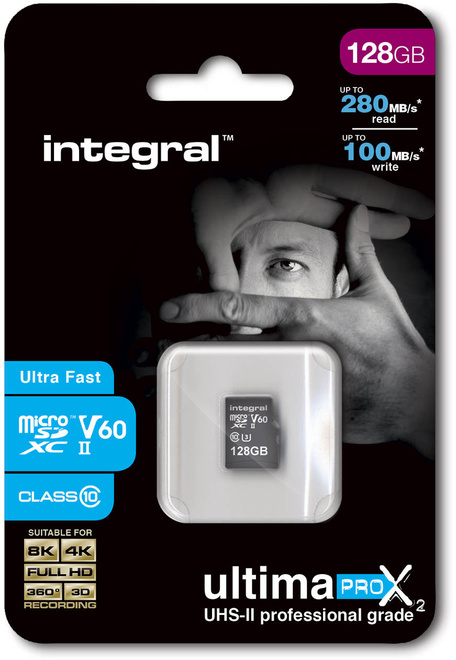 INTEGRAL<br/>128gb.micro sdxc.cl10.uhs2.u3.v60.