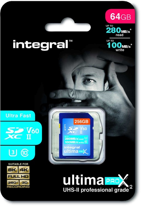 INTEGRAL<br/>sdxc 64 gb cl10 uhs2 u3v60 260mb/100mb/s