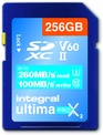 INTEGRAL<br/>sdxc 256gb cl10 uhs2 u3v60 260mb/100mb/s