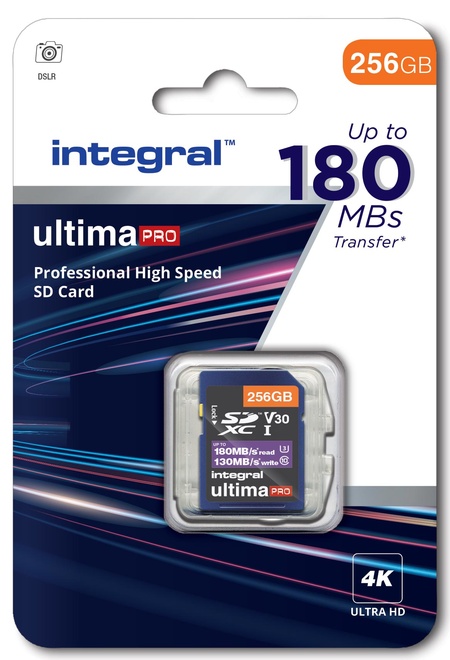 INTEGRAL<br/>SDXC 256Go CL10 180MB/130MB