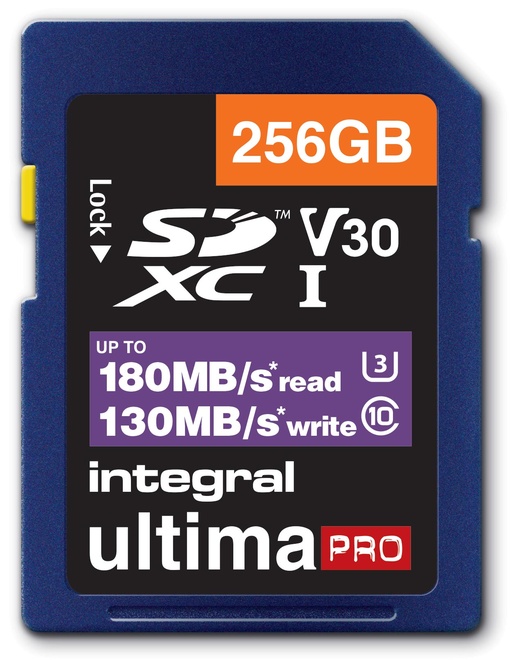 INTEGRAL<br/>SDXC 256Go CL10 180MB/130MB