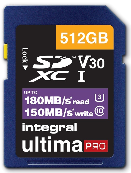 INTEGRAL<br/>SDXC 512Go CL10 180MB/150MB