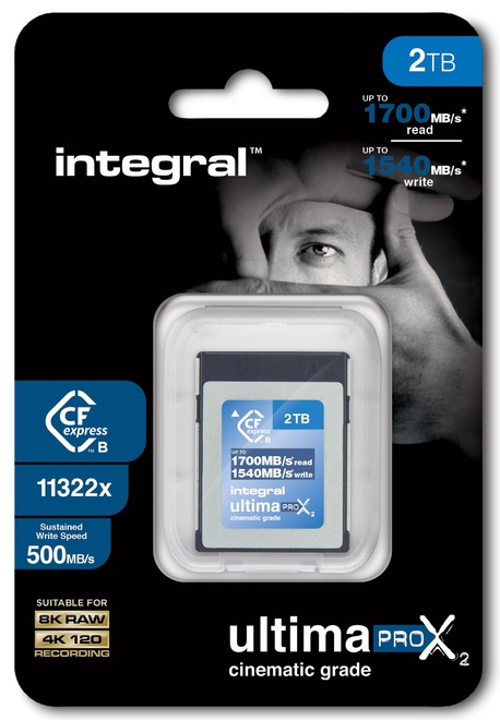 INTEGRAL<br/>CF EXPRESS 2TO CINEMATIC 8K RAW 500MB/S