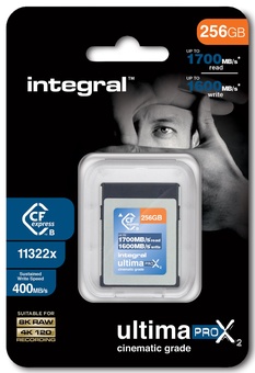 INTEGRAL CFEXPRESS 256GO CINEMATIC 8K RAW 400MB/S