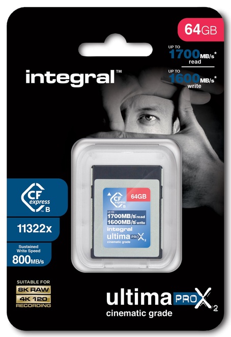 INTEGRAL CFEXPRESS 64GO CINEMATIC 8K RAW 800MB/S