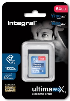 INTEGRAL CFEXPRESS 64GO CINEMATIC 8K RAW 800MB/S